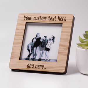 Personalised Custom Oak Square Photo Frame - Create Your Own Design