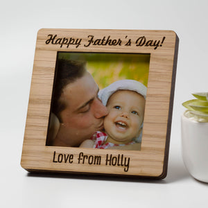 Personalised Father's Day Oak Square Photo Frame