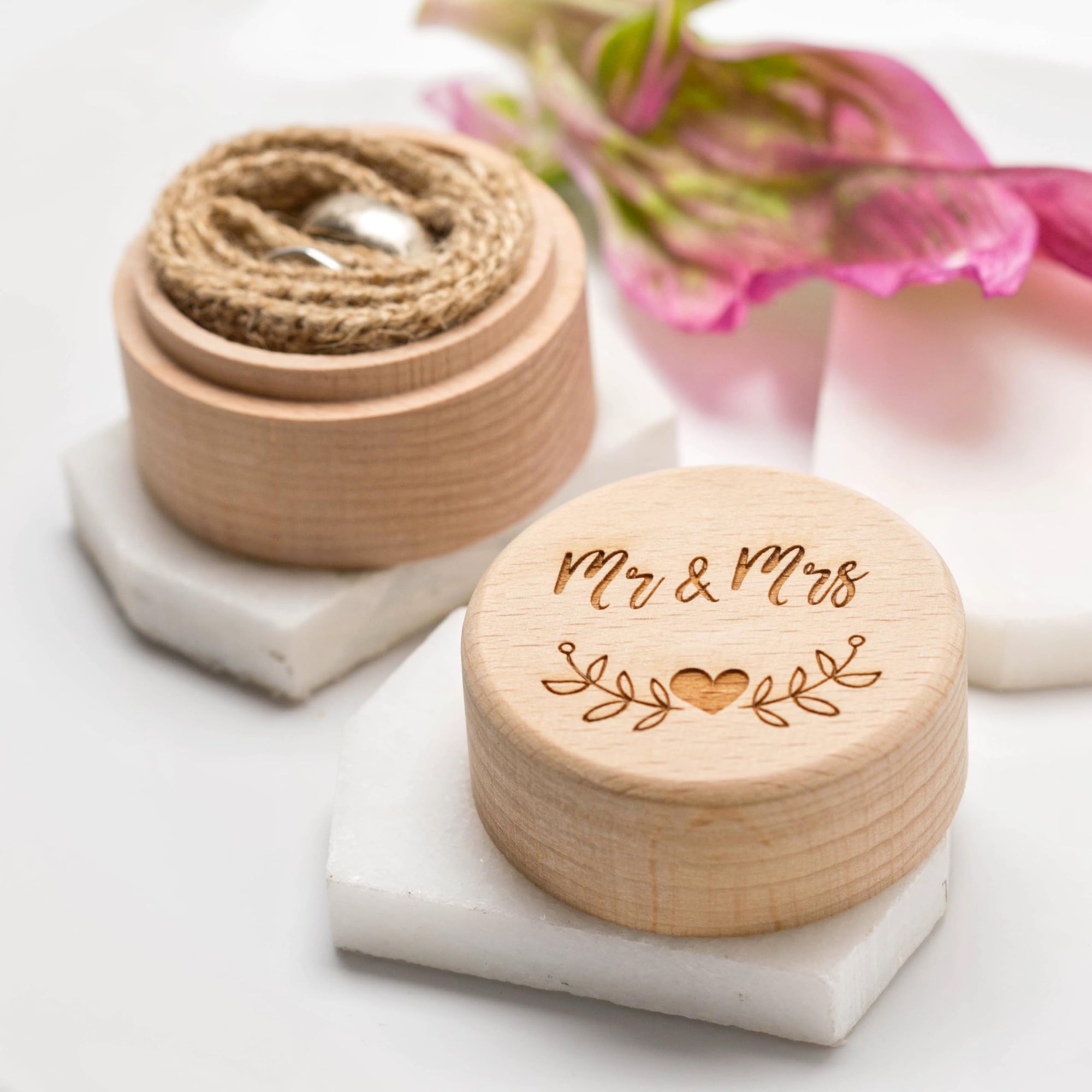 Mr & Mrs Wedding Ring Box - Ring Bearer Box - Proposal Ring Box - Engagement Ring Holder