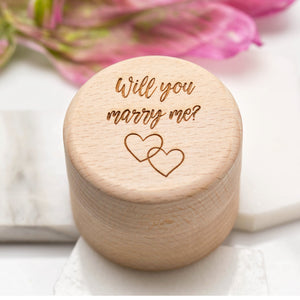 'Will You Marry Me' Proposal Ring Box - Wedding Ring Box - Ring Bearer - Engagement Ring Holder