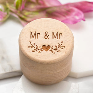 Mr & Mr Wedding Ring Box, Ring Bearer Box, Proposal Ring Box, Engagement Ring Holder, Same Sex Couple's Key Gift, Civil Partnership Ceremony, Lesbian, Gay, Valentine's Day, LGBTQIA, LGBT