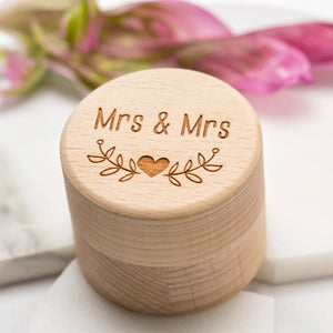 Mrs & Mrs Wedding Ring Box, Ring Bearer Box, Proposal Ring Box, Engagement Ring Holder, Same Sex Couple's Key Gift, Civil Partnership Ceremony, Lesbian, Gay, Valentine's Day, LGBTQIA, LGBT