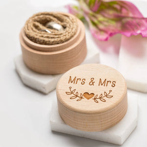 Mrs & Mrs Wedding Ring Box, Ring Bearer Box, Proposal Ring Box, Engagement Ring Holder, Same Sex Couple's Key Gift, Civil Partnership Ceremony, Lesbian, Gay, Valentine's Day, LGBTQIA, LGBT