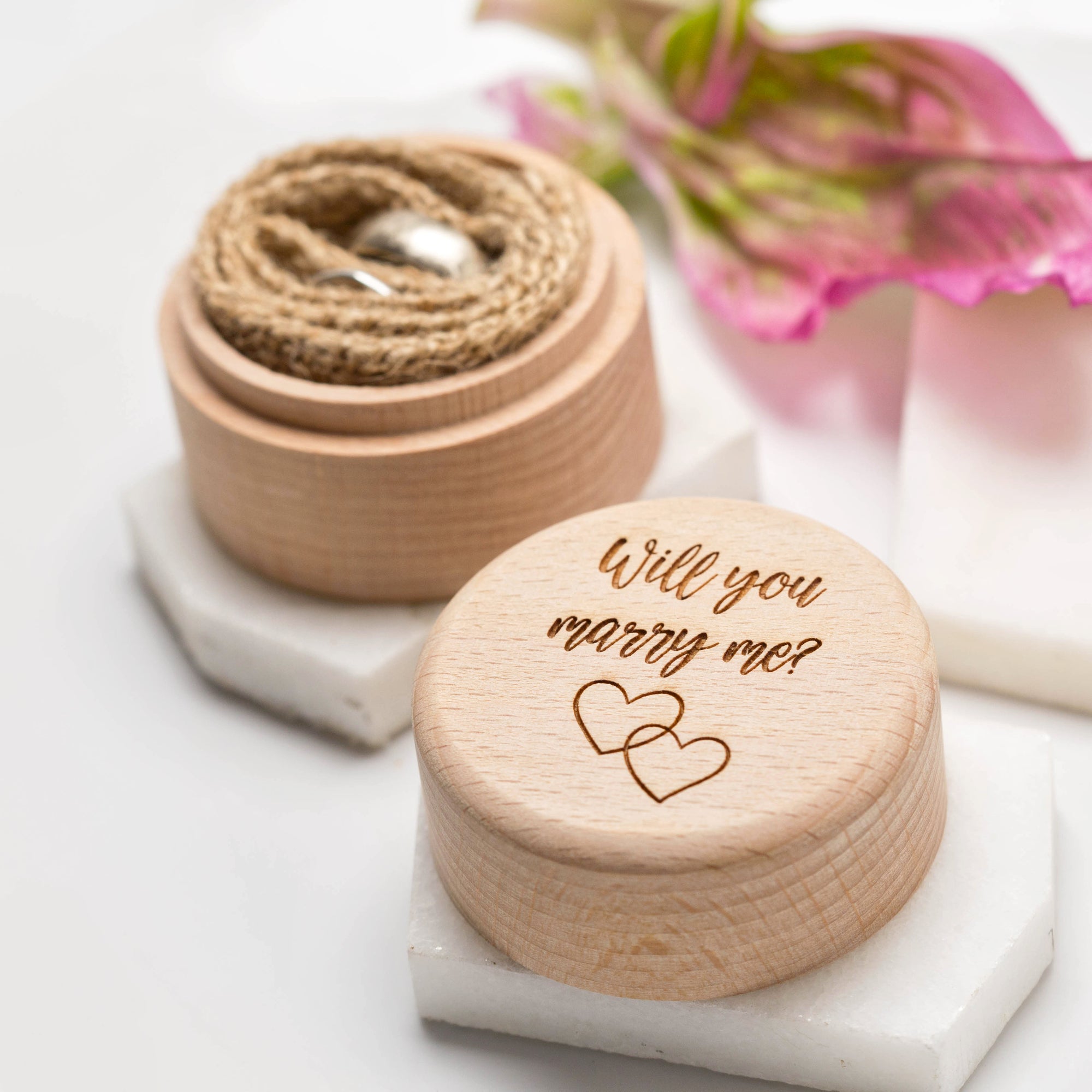 'Will You Marry Me' Proposal Ring Box - Wedding Ring Box - Ring Bearer - Engagement Ring Holder