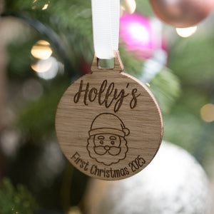 Personalised Baby's 1st Christmas Bauble Decoration