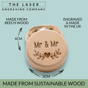 Mr & Mr Wedding Ring Box, Ring Bearer Box, Proposal Ring Box, Engagement Ring Holder, Same Sex Couple's Key Gift, Civil Partnership Ceremony, Lesbian, Gay, Valentine's Day, LGBTQIA, LGBT