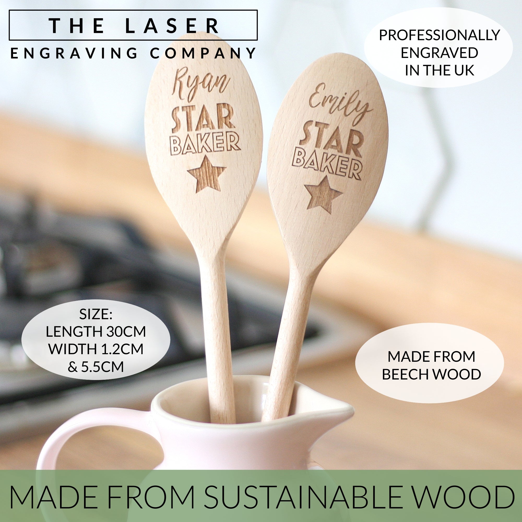 Star Baker Personalised Engraved Wooden Spoon