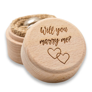 'Will You Marry Me' Proposal Ring Box - Wedding Ring Box - Ring Bearer - Engagement Ring Holder