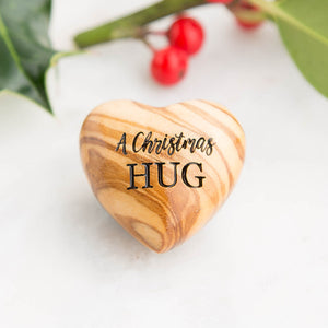 A Little Christmas Hug, Tiny Hug Token, Olive Wood