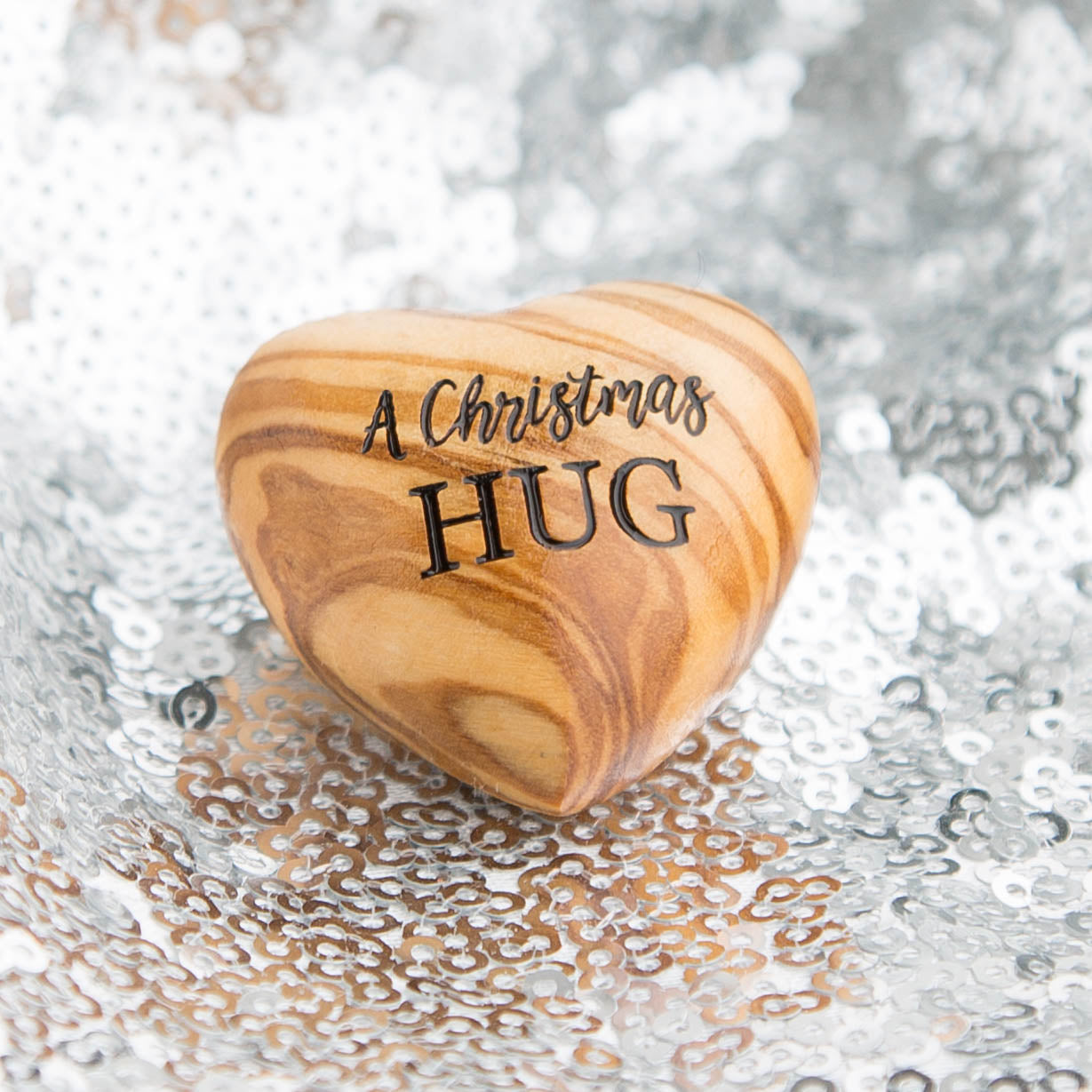 A Little Christmas Hug, Tiny Hug Token, Olive Wood