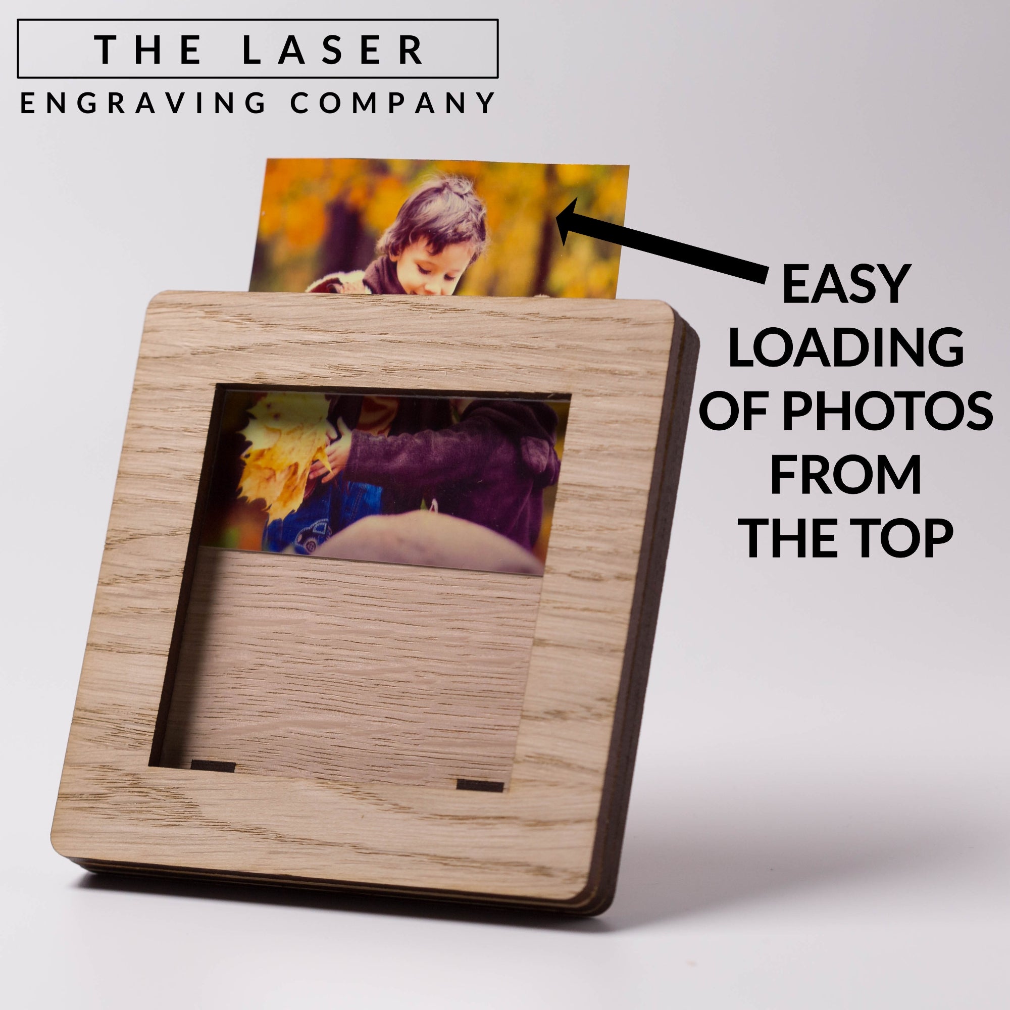 Personalised Custom Oak Square Photo Frame - Create Your Own Design