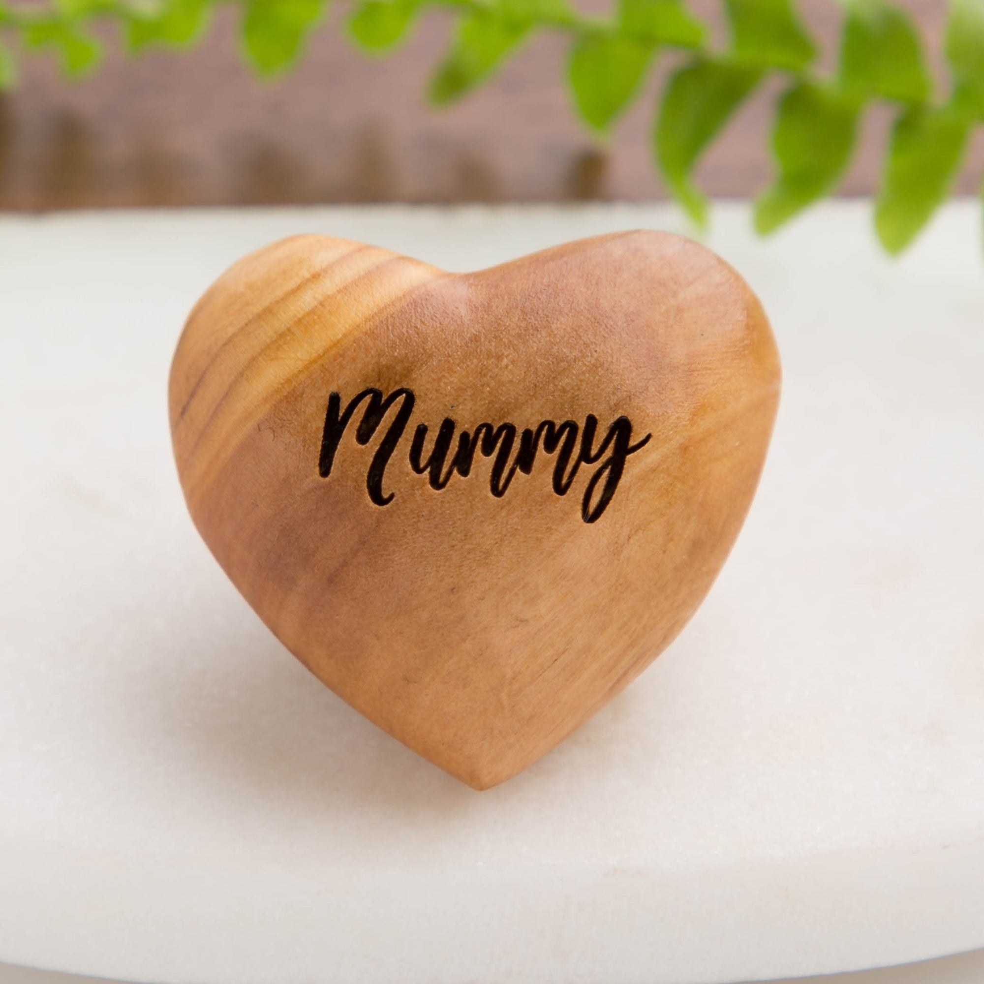 Mummy Olive Wood Heart Hug Pocket Token