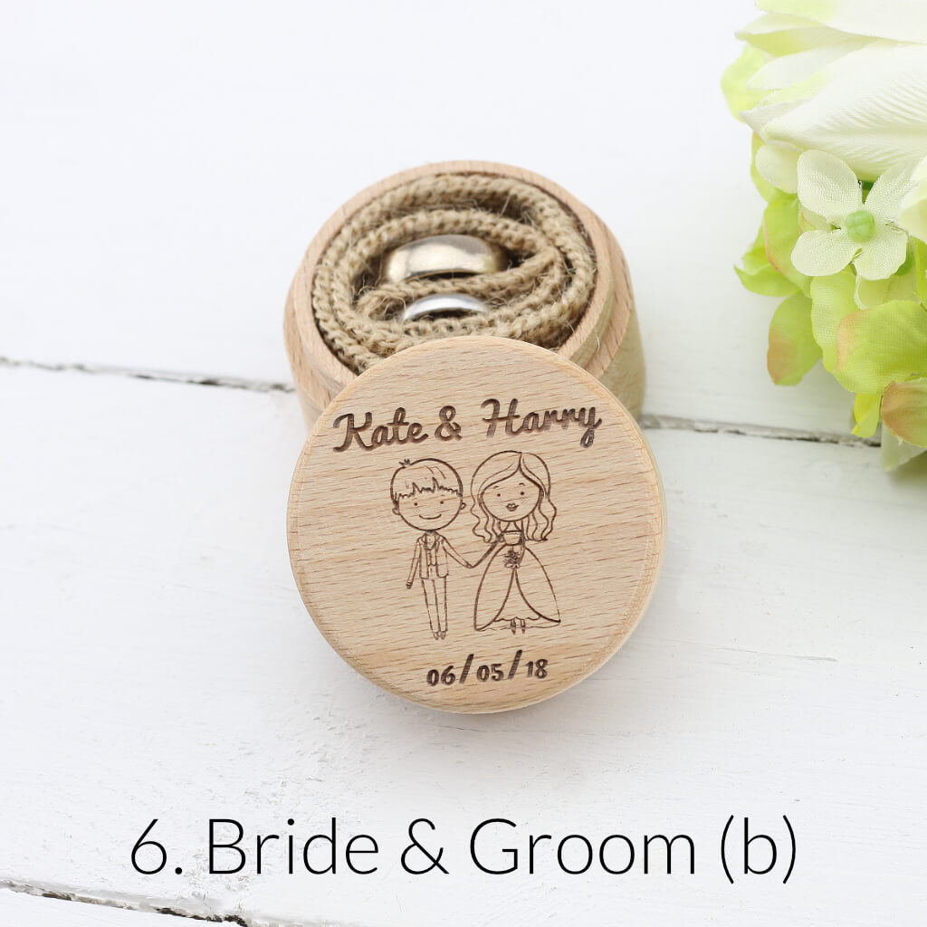 Personalised Wedding Ring Box - Ring Bearer Box - Proposal Ring Box