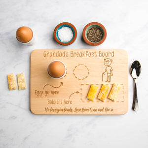 Breakfast Family Member Personalised Engraved Wooden Board