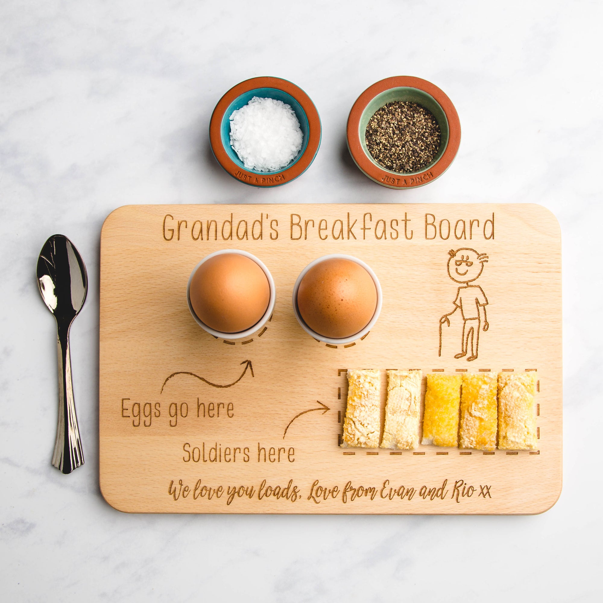 Breakfast Family Member Personalised Engraved Wooden Board