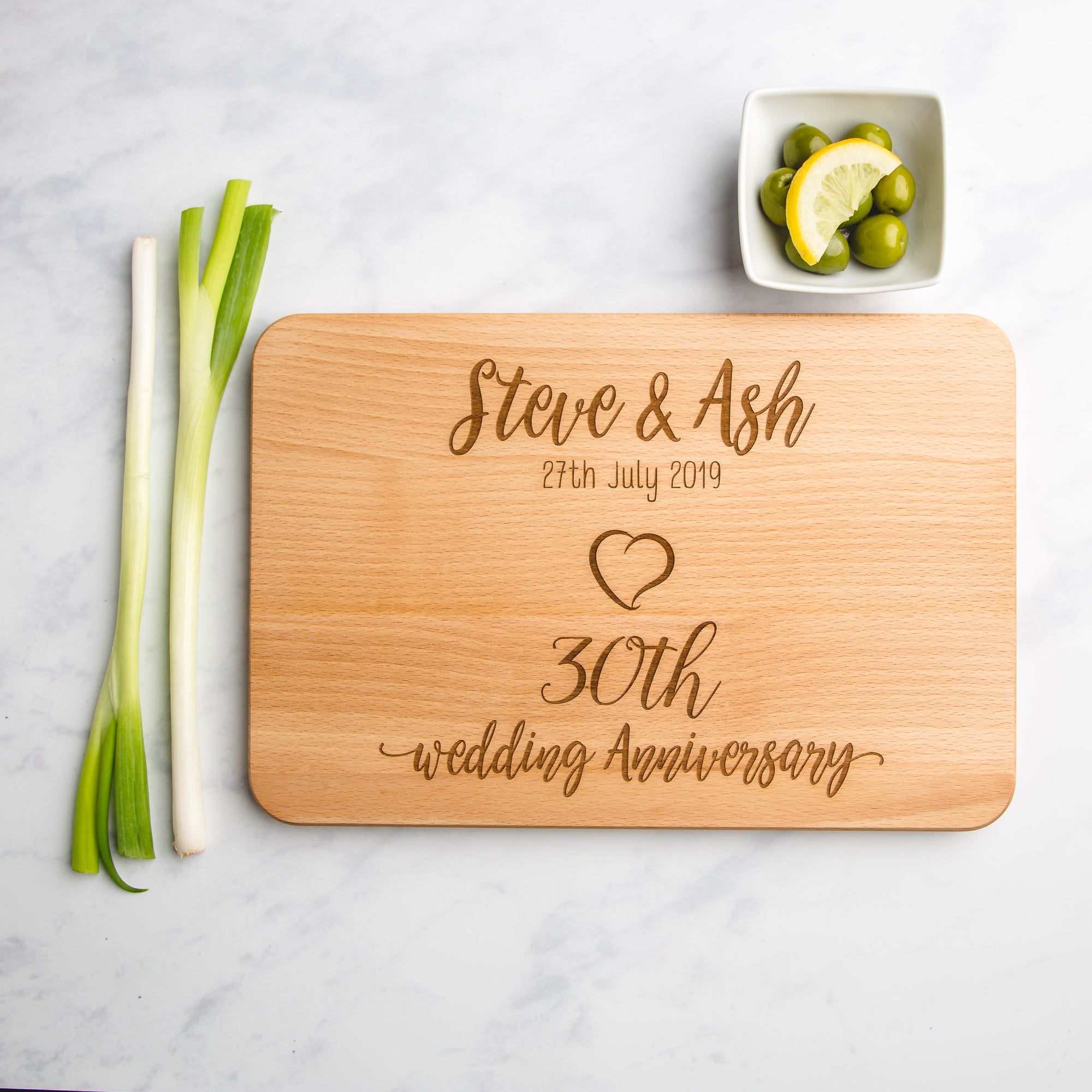 Wedding Anniversary Gifts Personalised Engraved Wooden Chopping Board 5th 30th 50th