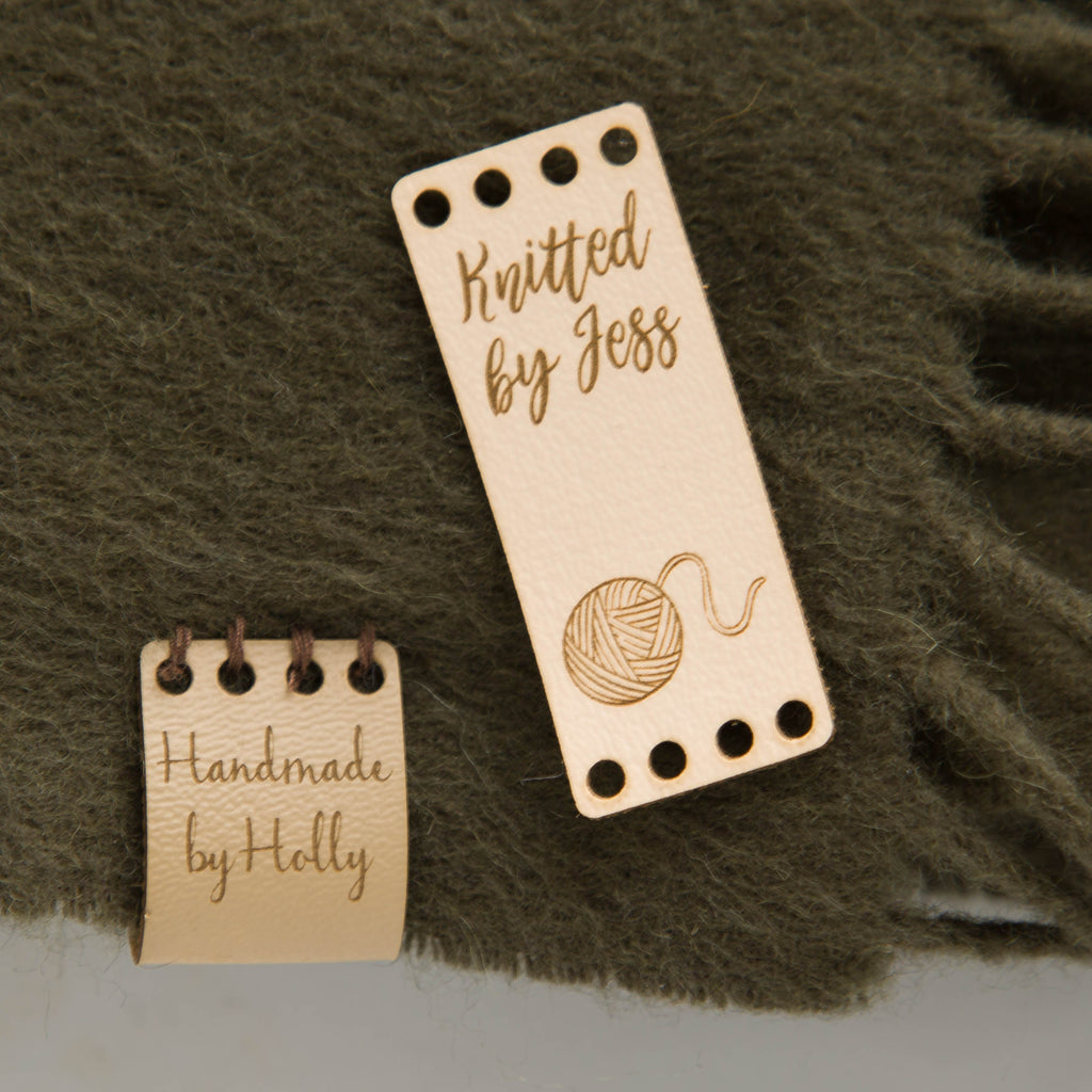 Leather Tags for Handmade Items, Personalized Knitting or Crochet