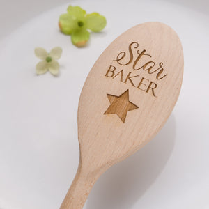 Star Baker Engraved Wooden Spoon