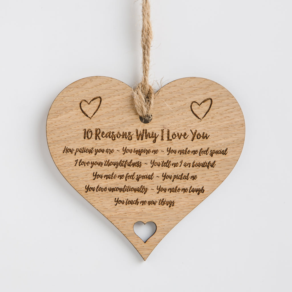 I miss you and I Love You Wooden Plaque/Sign Gift Heart