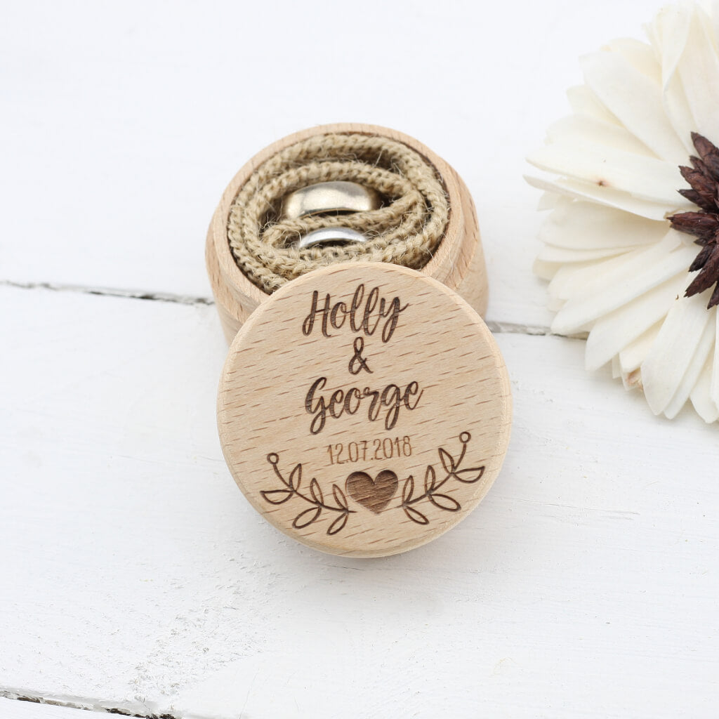 Personalised Wedding Ring Box - Ring Bearer Box - Proposal Ring Box