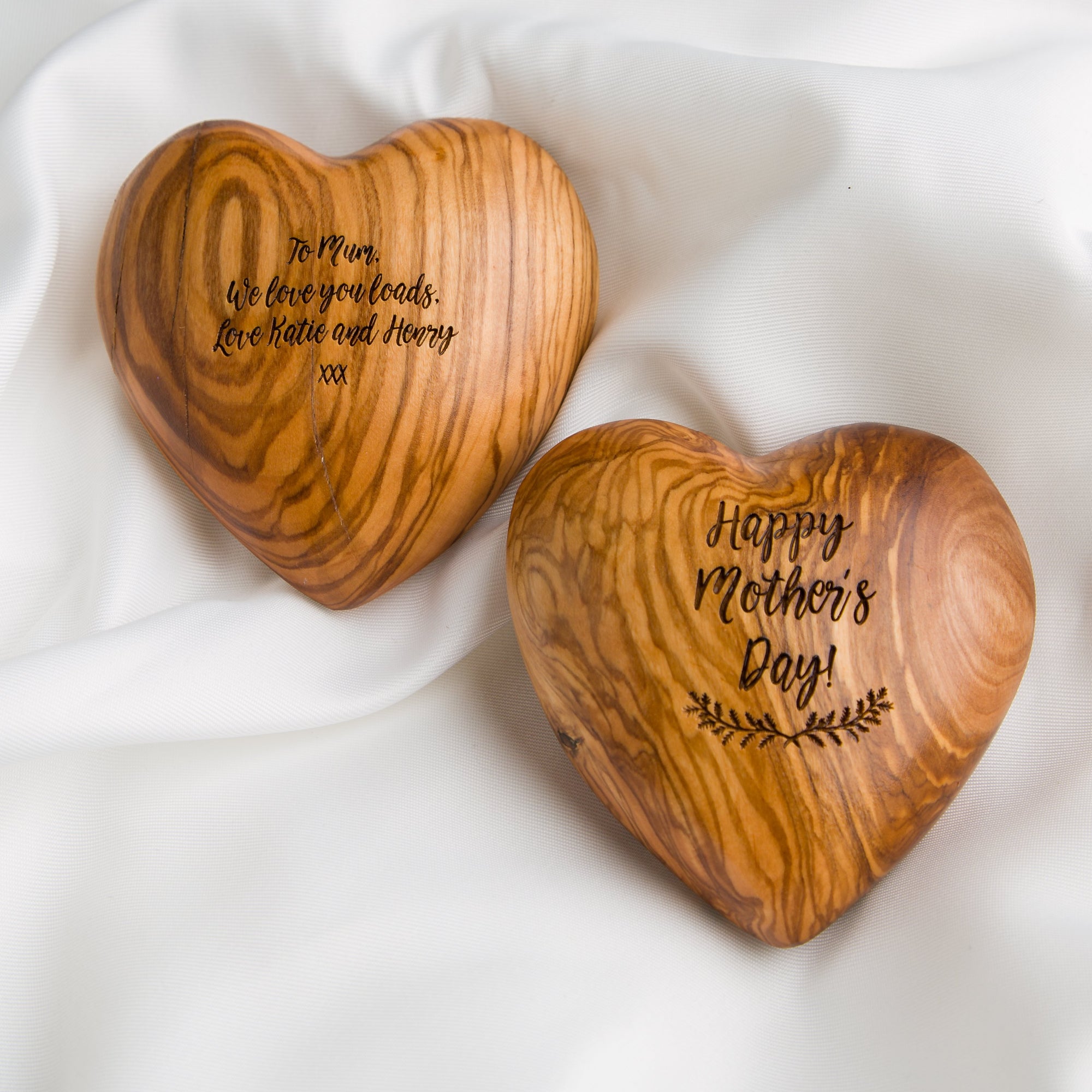 Personalised Mother's Day Olive Wood Heart