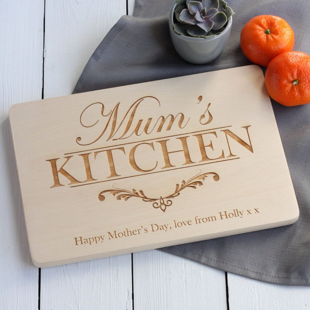 Mum's Kitchen Personalised Wooden Engraved Chopping Board