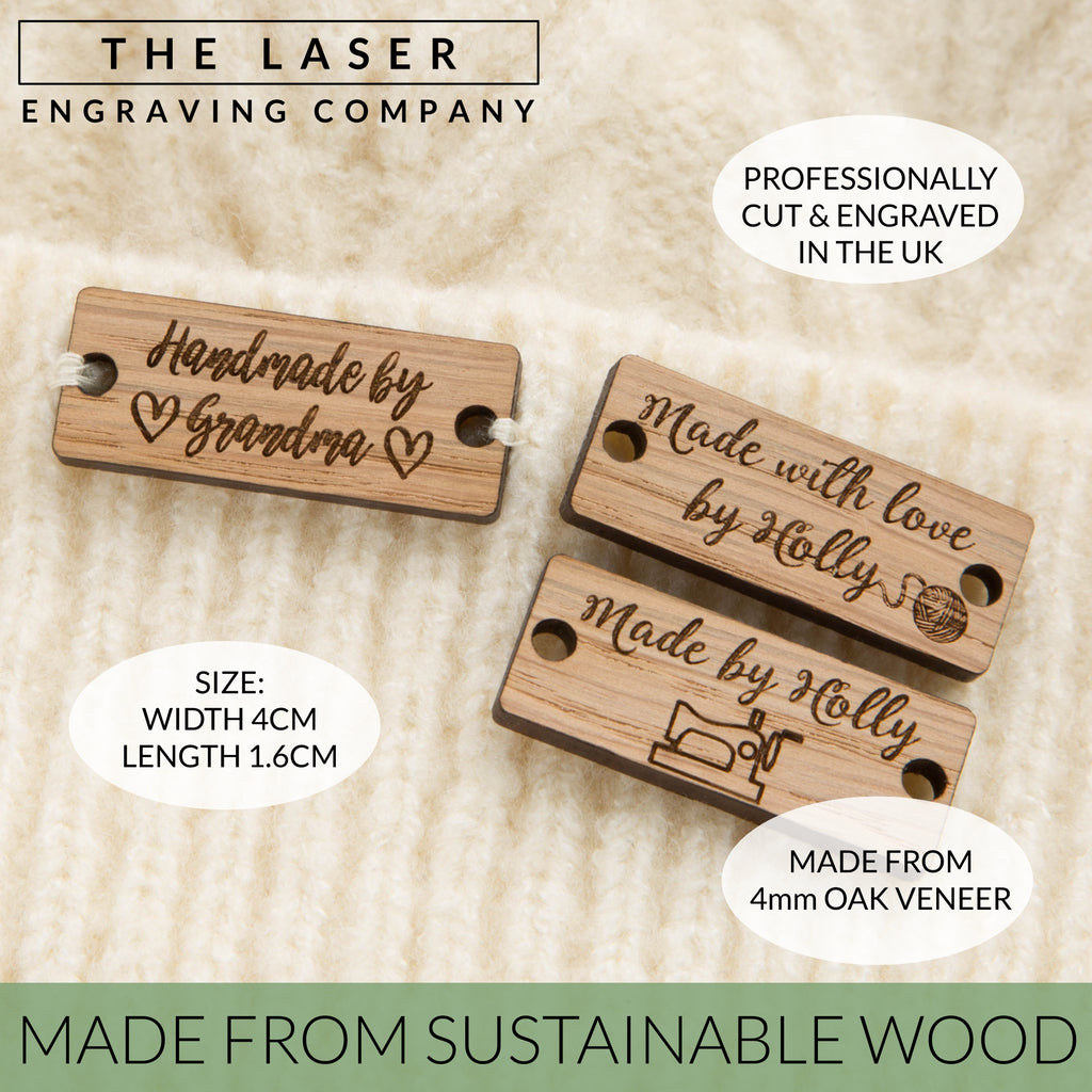 Personalised Wooden Kids Name Tags. Laser Cut Bag Tag/ Key 