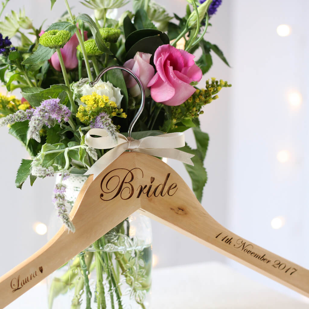 Personalised Bride / Groom Wooden Wedding Hanger