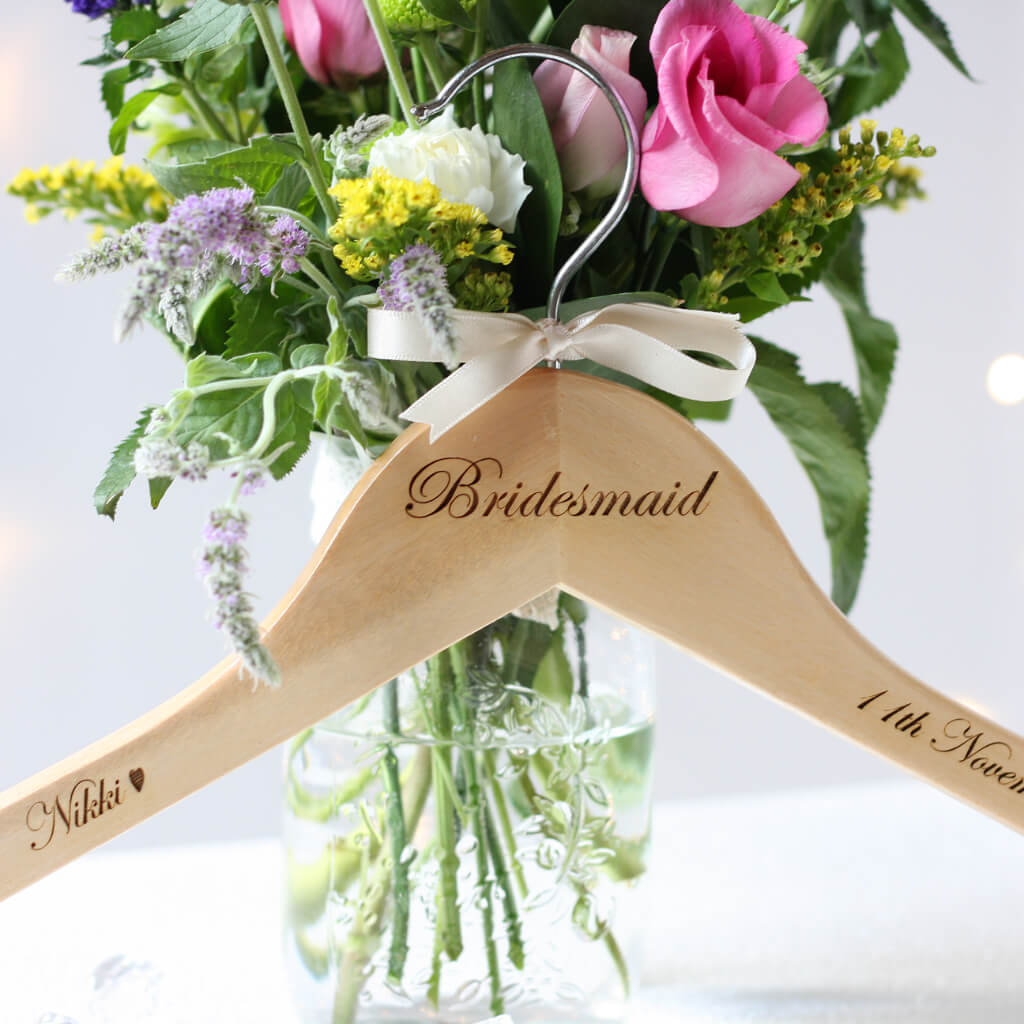 Personalised Bride / Groom Wooden Wedding Hanger